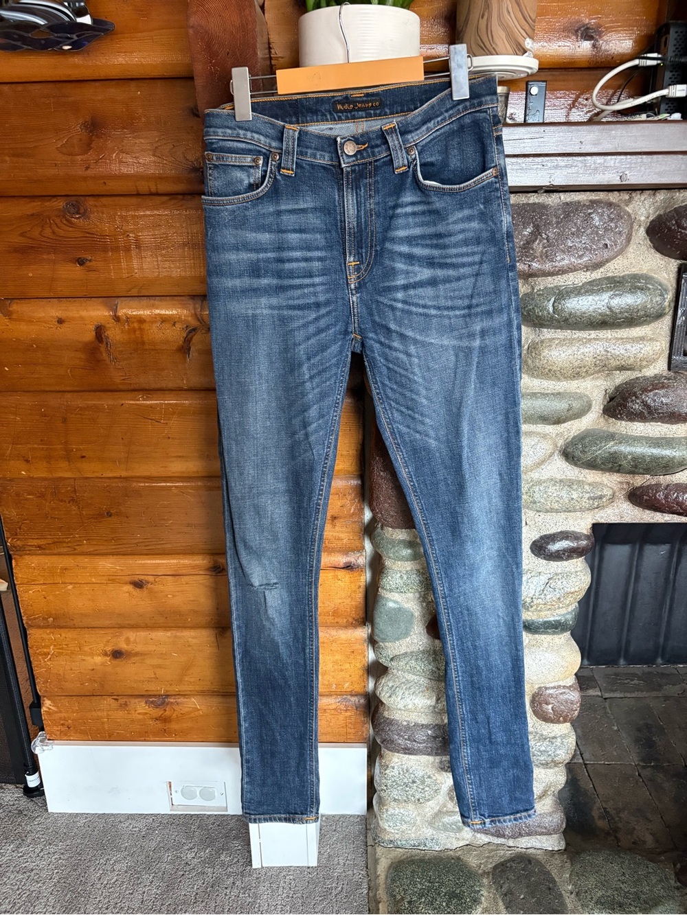 Nudie Jeans Co Pipe Led W29 L34 Navy Night Organic Cotton Made in Italy